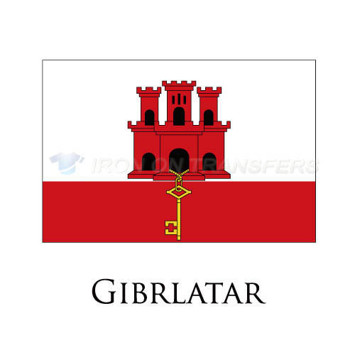Gibrlatar flag Iron-on Stickers (Heat Transfers)NO.1881